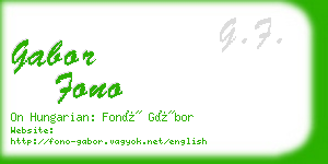 gabor fono business card